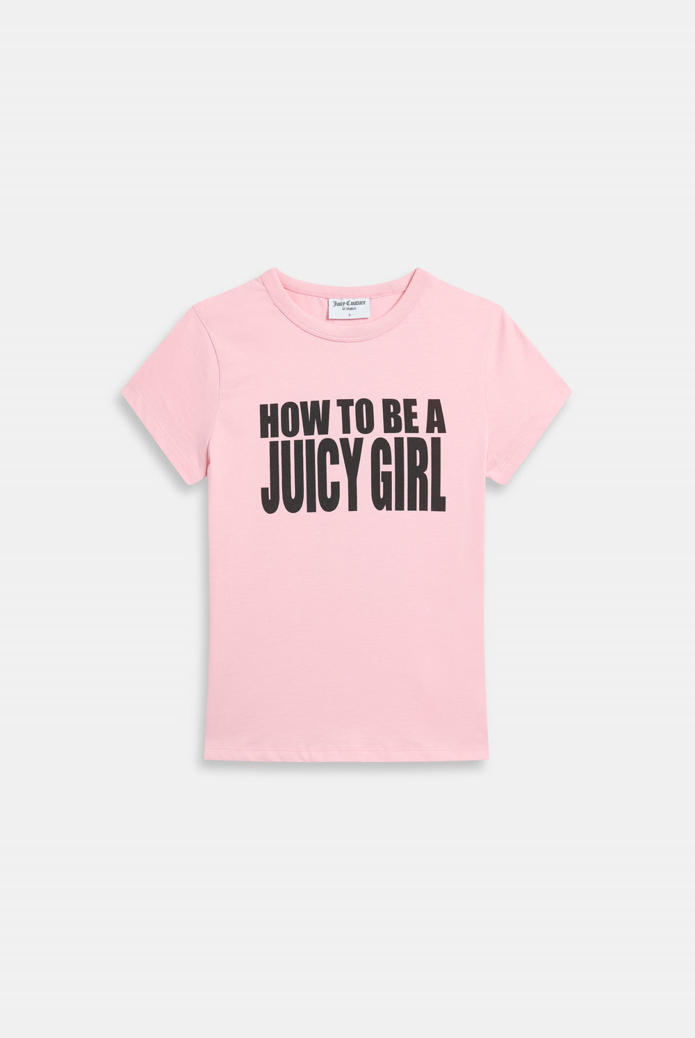 Displays the Juicy Pink 'Juicy' branded HOW TO BE A JUICY GIRL T-Shirt