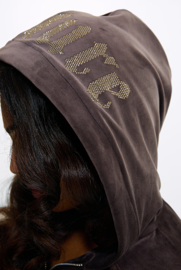 Java Old Gothic Oversized Cropped Hoodie