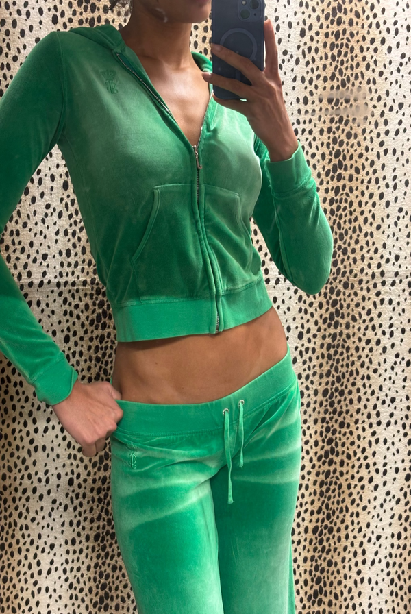 JOLLY GREEN COTTON VELOUR WASHED FITTED HOODIE