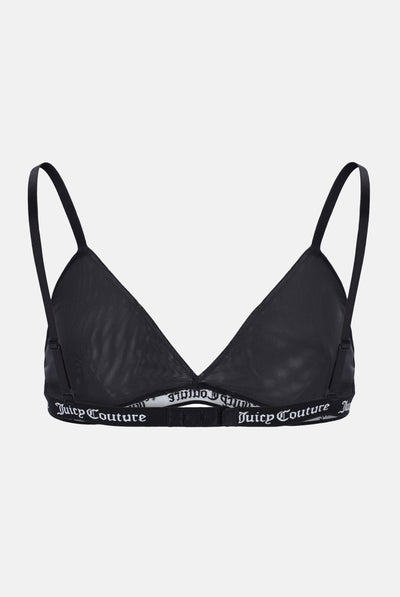 BLACK TIGER PRINT MESH TRIANGLE BRA