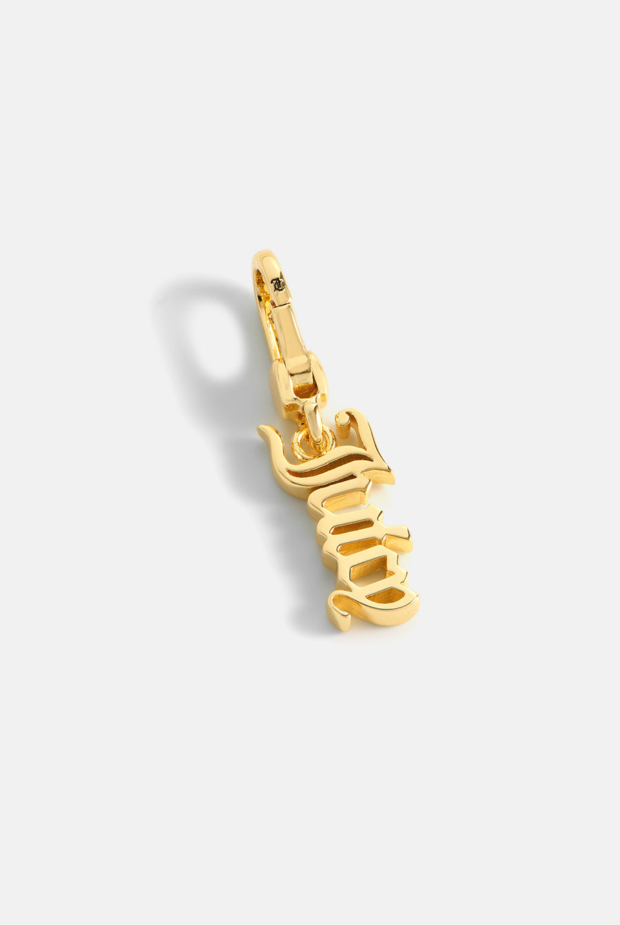 Displays the Gold 'Juicy' branded juicy charm 