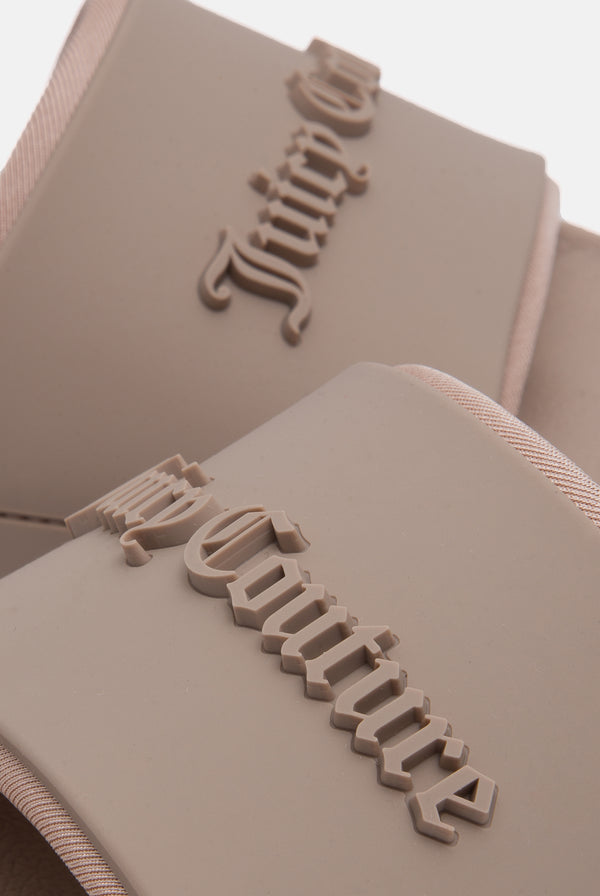 WARM TAUPE EMBOSSED SLIDERS