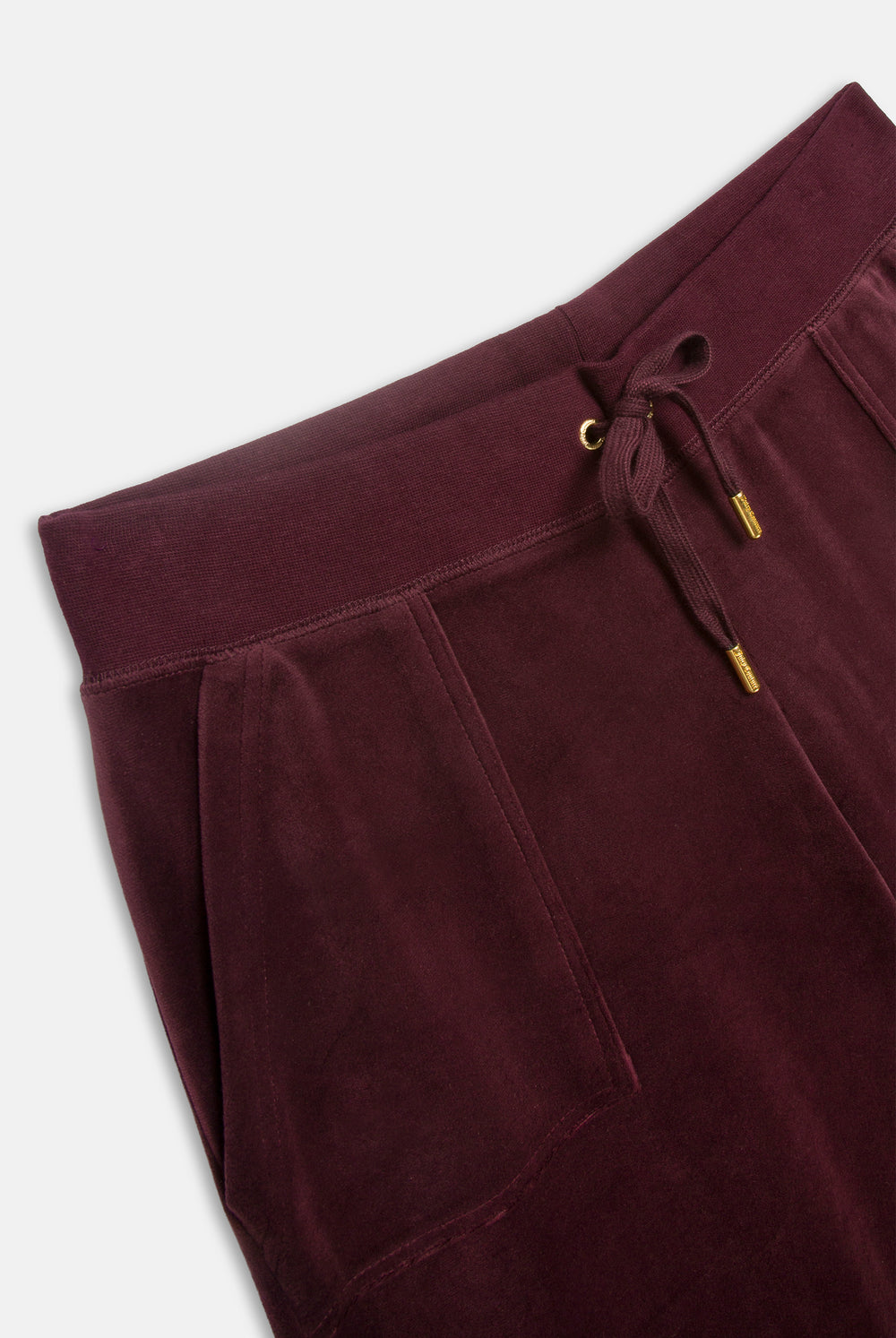 Winetasting/ Gold Wide Leg Classic Velour Track Pant