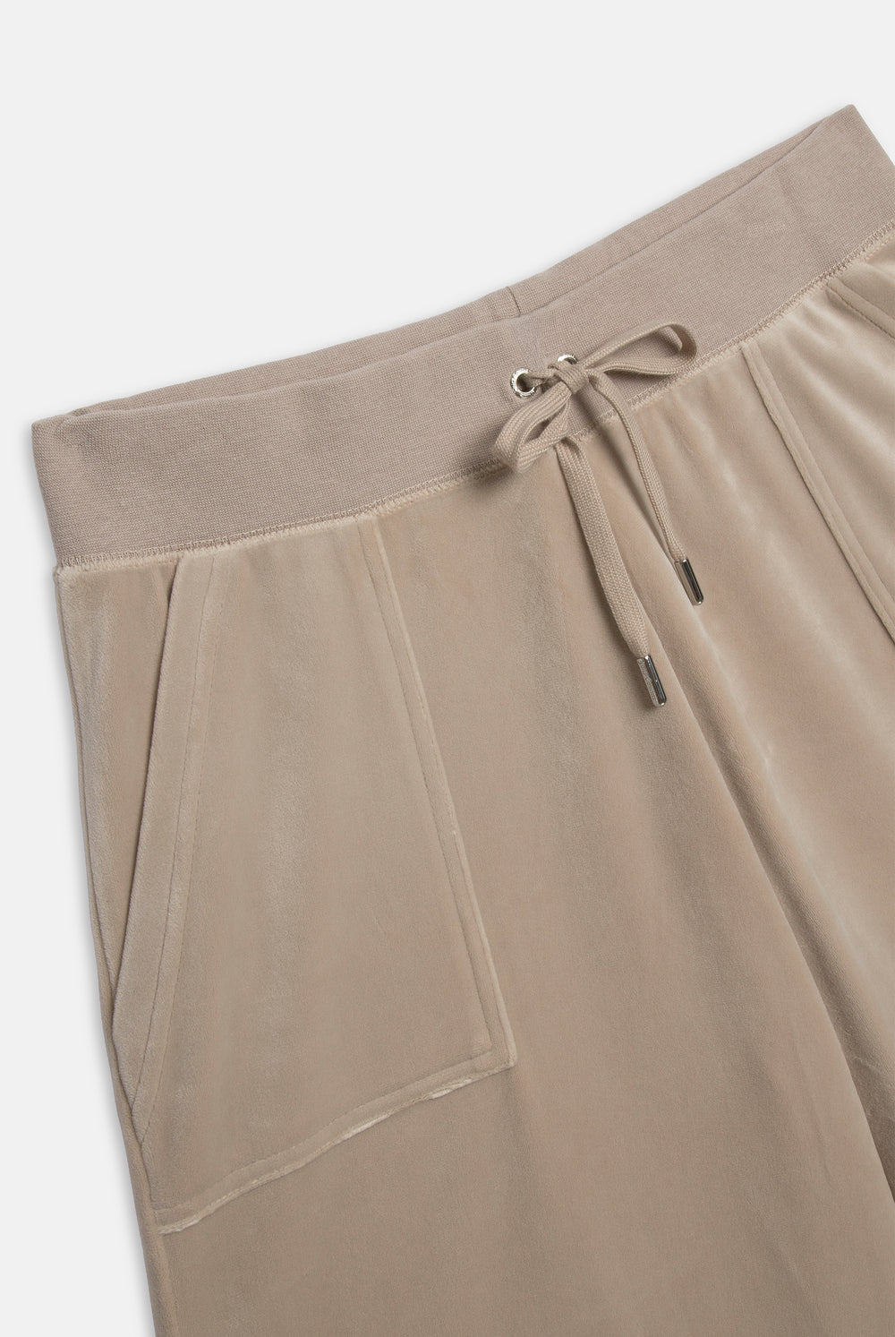 String Wide Leg Classic Velour Track Pant