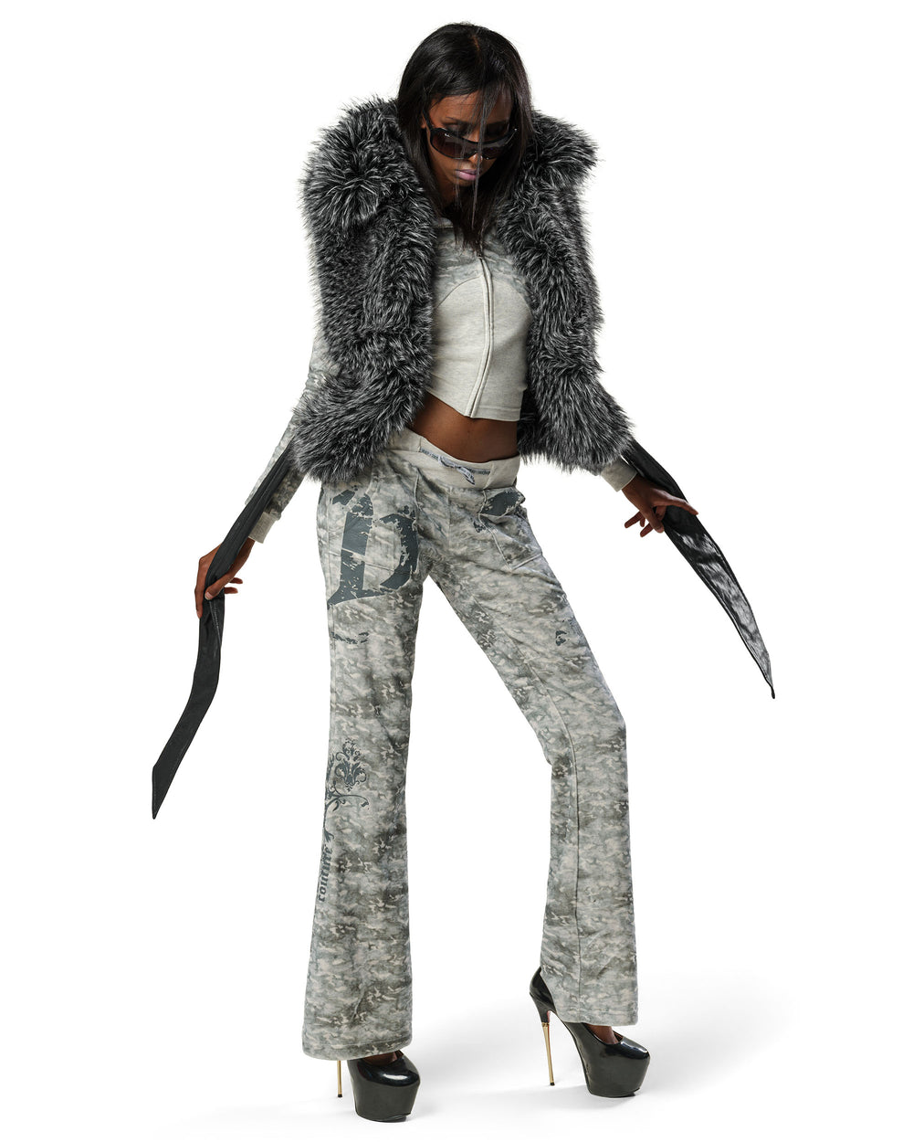 Racer x Juicy Black Fur Vest