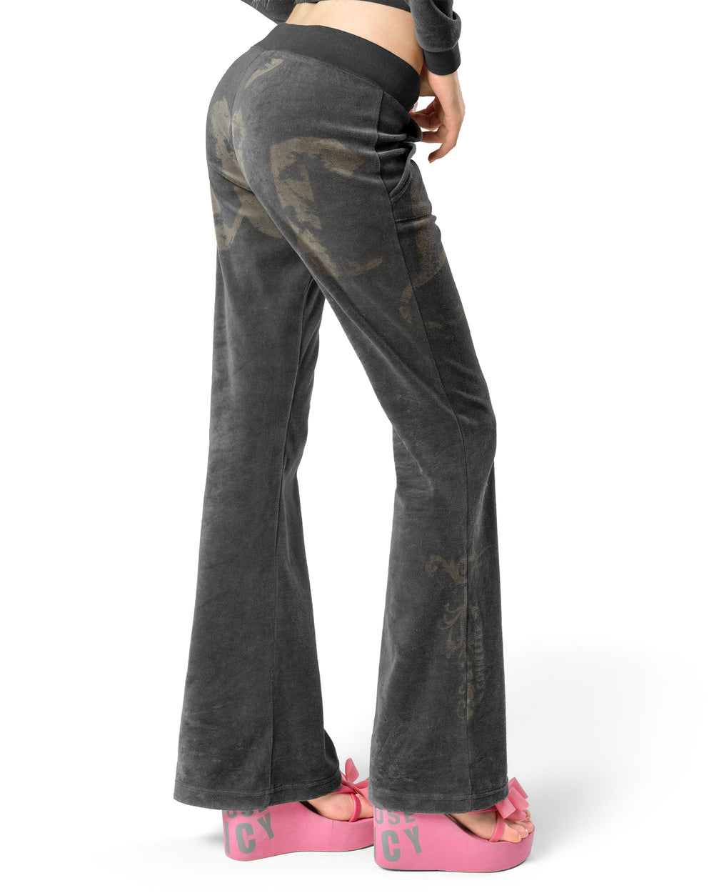 Racer x Juicy Dark Gull Grey Velour Pant