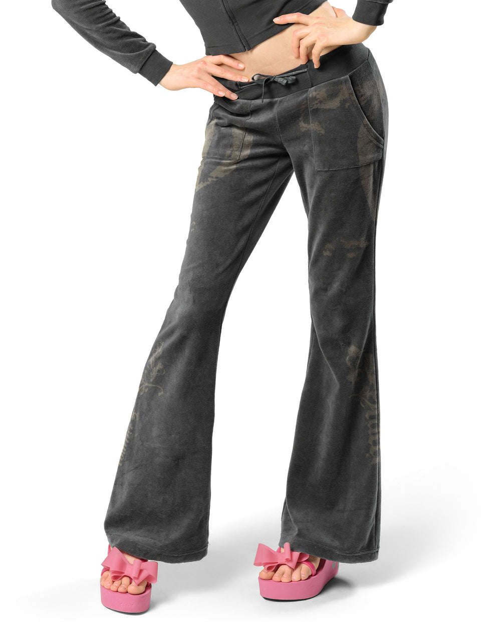 Racer x Juicy Dark Gull Grey Velour Pant