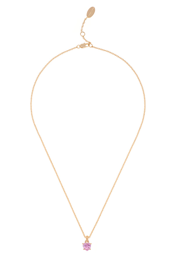 Displays the Gold Tone 'Juicy' branded solitaire crystal heart pendant