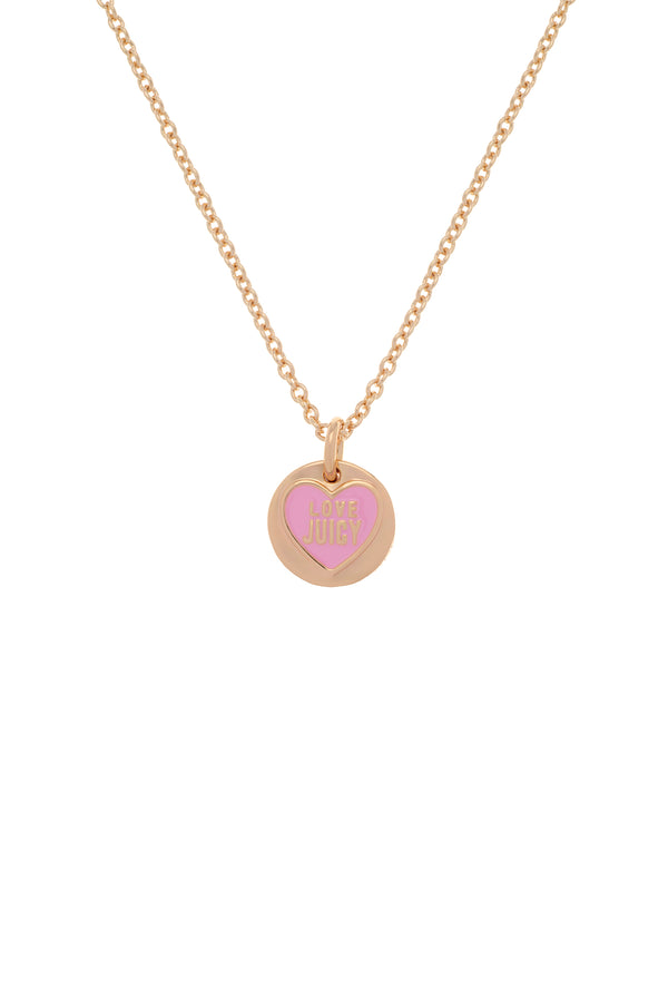 GOLD TONE LOVE JUICY REVERSIBLE ENAMEL PENDANT