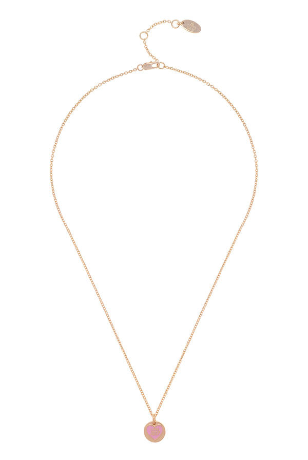 GOLD TONE LOVE JUICY REVERSIBLE ENAMEL PENDANT