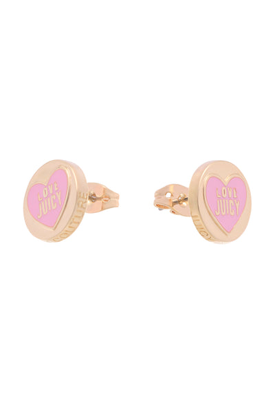 GOLD TONE LOVE JUICY ENAMEL STUD EARRINGS
