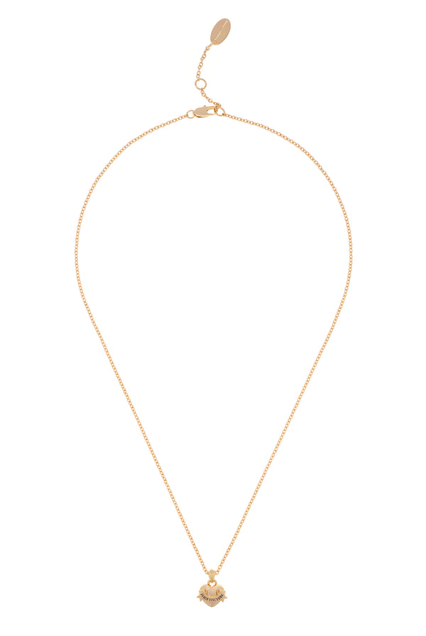 Displays the Gold tone 'juicy' branded icon heart small pendant 
