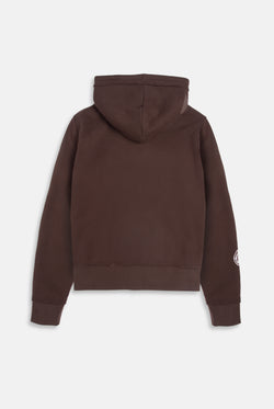 Displays the Java longline 'Juicy' branded fleece zip through hoodie 