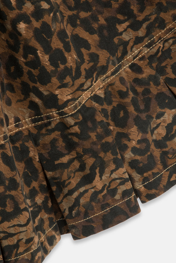 ANIMAL DENIM BANDEAU MINI DRESS