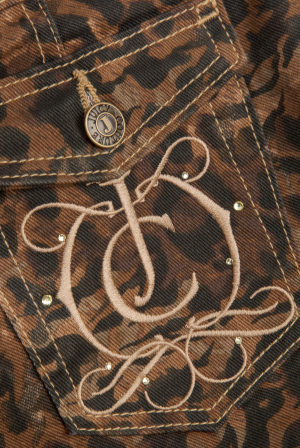 ANIMAL LOW RISE FLARED JEANS