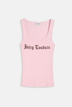 Displays the cherry blossom 'Juicy' branded longline ribbed vest