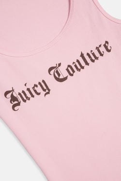 Displays the cherry blossom 'Juicy' branded longline ribbed vest