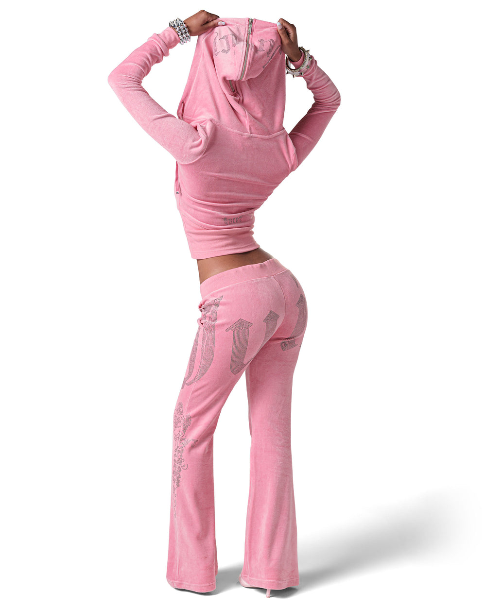 Racer x Juicy Pink Velour Hoodie