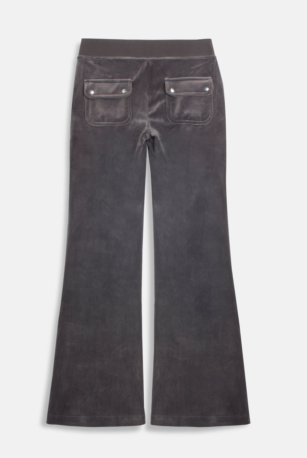 Raven/ Gunmetal Low Rise Flare Pocket Classic Velour Track Pant