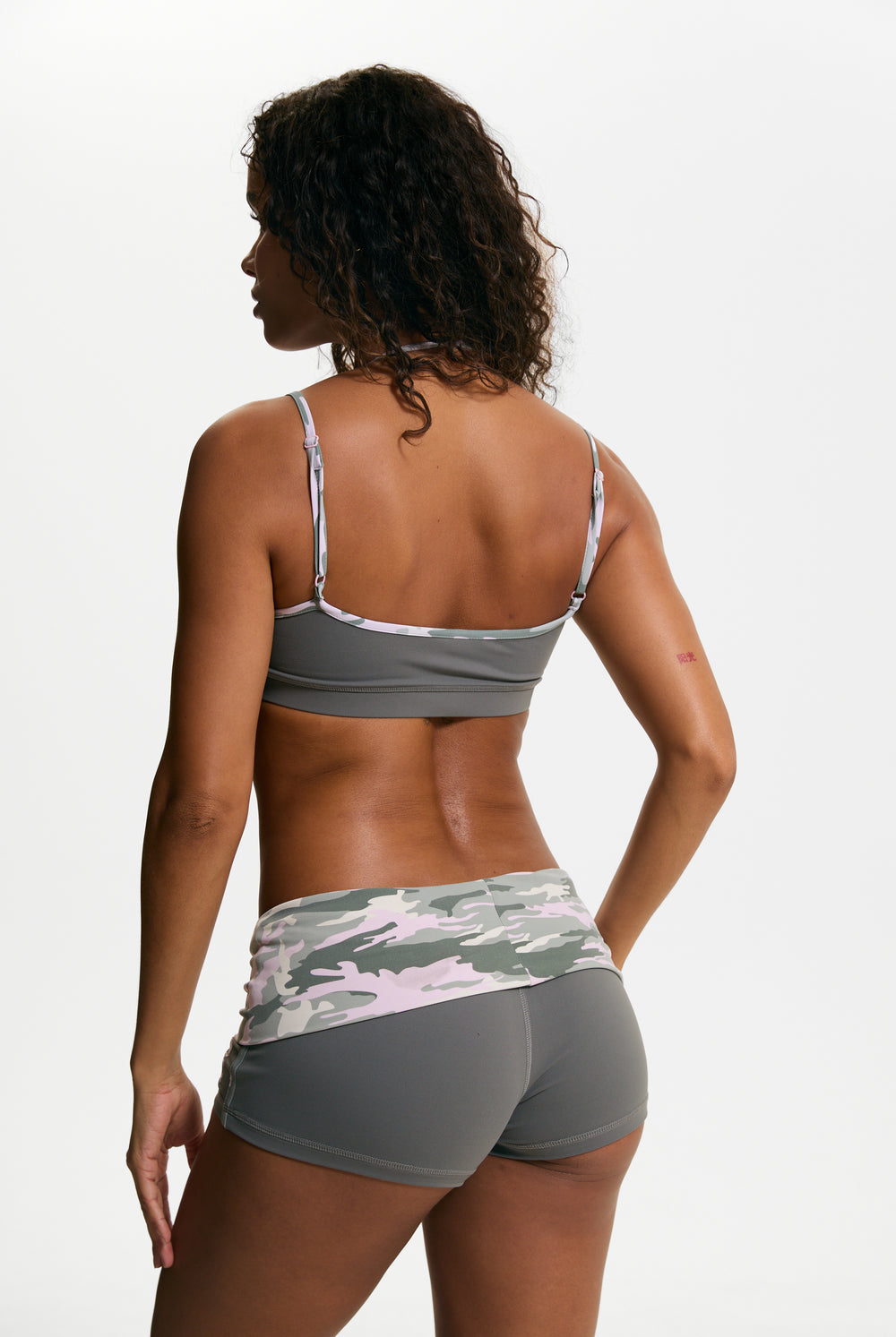 Thyme Sport Fold Over Booty Shorts