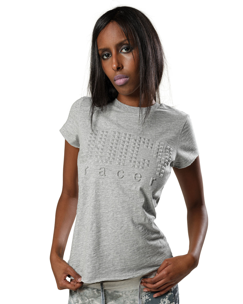 Racer x Juicy Grey Marl Baby Tee