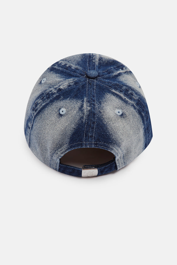 Displays the 'Juicy' branded Bleach wash denim cap 