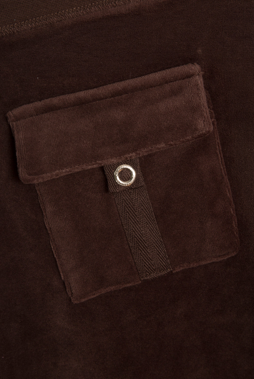 Displays the Java 'Juicy' branded OG straight pocketed capri pants featuring the pockets