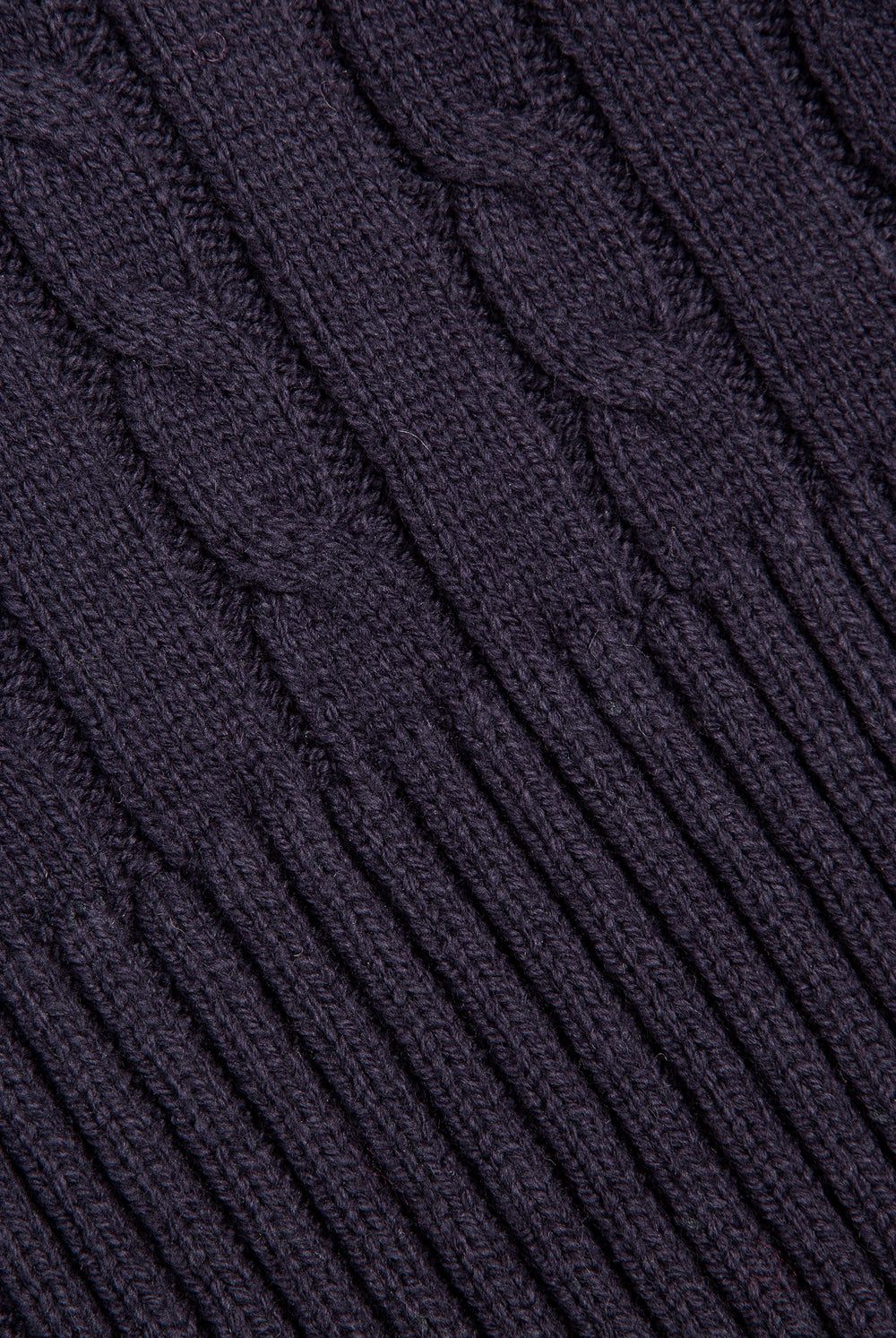 Displays the Night Sky 'Juicy' branded Cable Knit Zip Up Hoodie featuring the close up on the details 