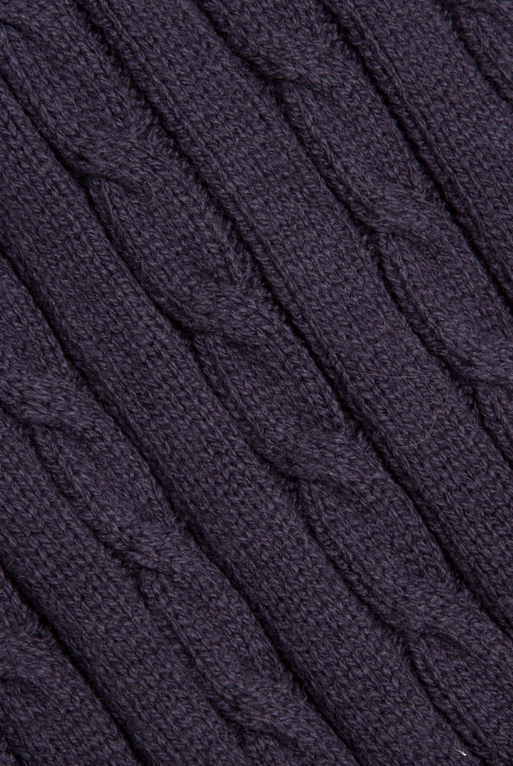 Displays the Night Sky 'Juicy' branded Cable Knit Straight Leg Pants featuring the close up on the details