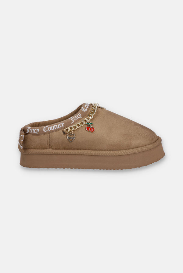 NATURAL GOLD CHARM COZY SLIPPERS