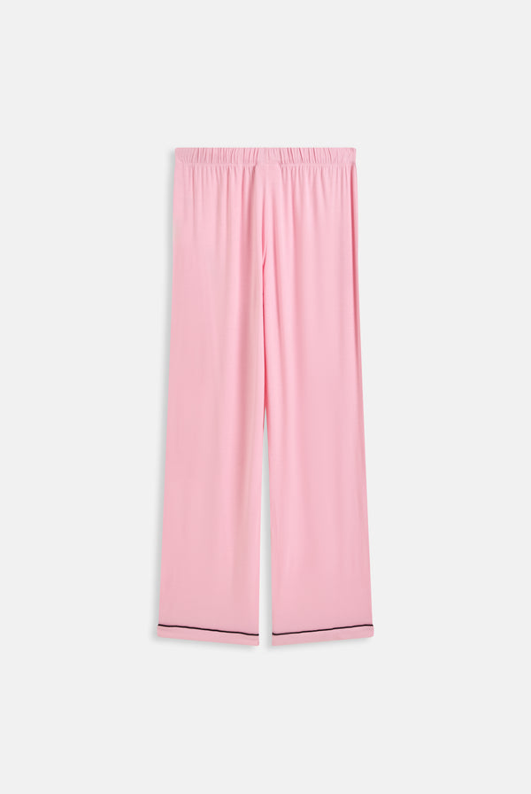 Displays the Juicy Pink 'juicy' branded dog crest bottoms included in the pyjama set 