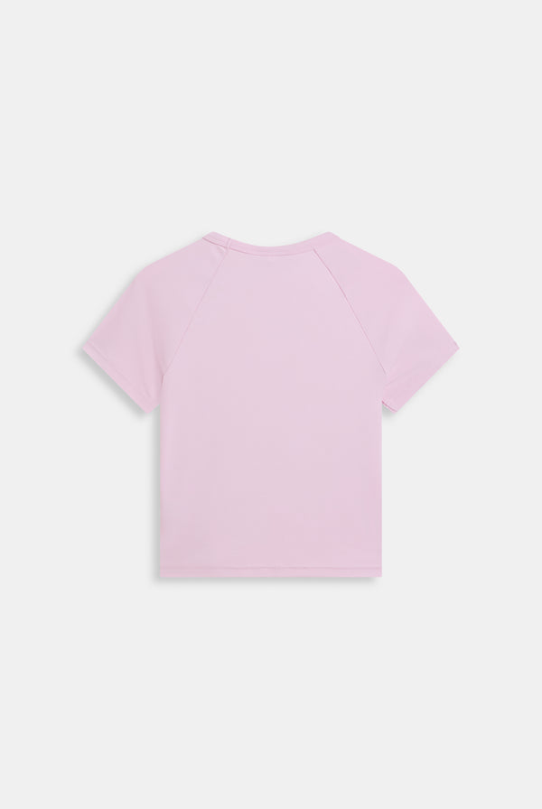 Displays the Cherry Blossom raglan 'juicy' branded diamanté baby tee 