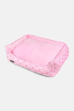 Displays the Juicy Pink 'Juicy' branded Pet Bed