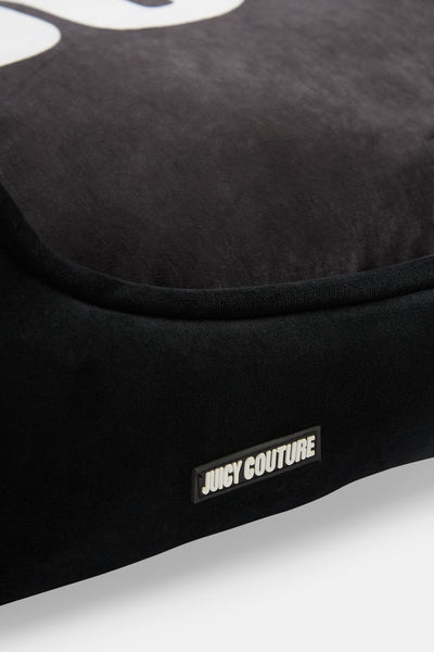 MEDIUM BLACK VELOUR JUICY PET BED