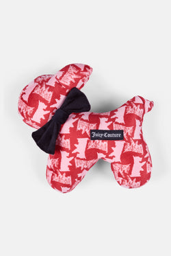Displays the Red/Pink 'Juicy' branded Dog Pet Toy