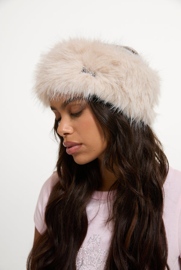 Natural Faux Fur Headband