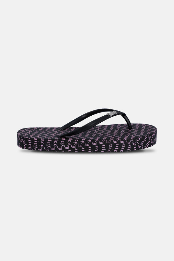 BLACK JUICY LOGO PRINT FLIP FLOP