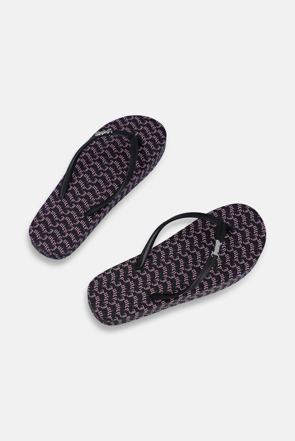 BLACK JUICY LOGO PRINT FLIP FLOP