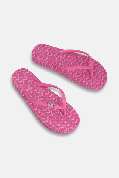 PINK JUICY LOGO PRINT FLIP FLOP