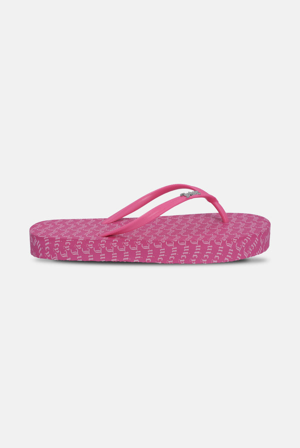 PINK JUICY LOGO PRINT FLIP FLOP