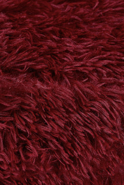 Displays the Winetasting 'Juicy' branded Fluffy Heart Pet Bed featuring the close up on the details 