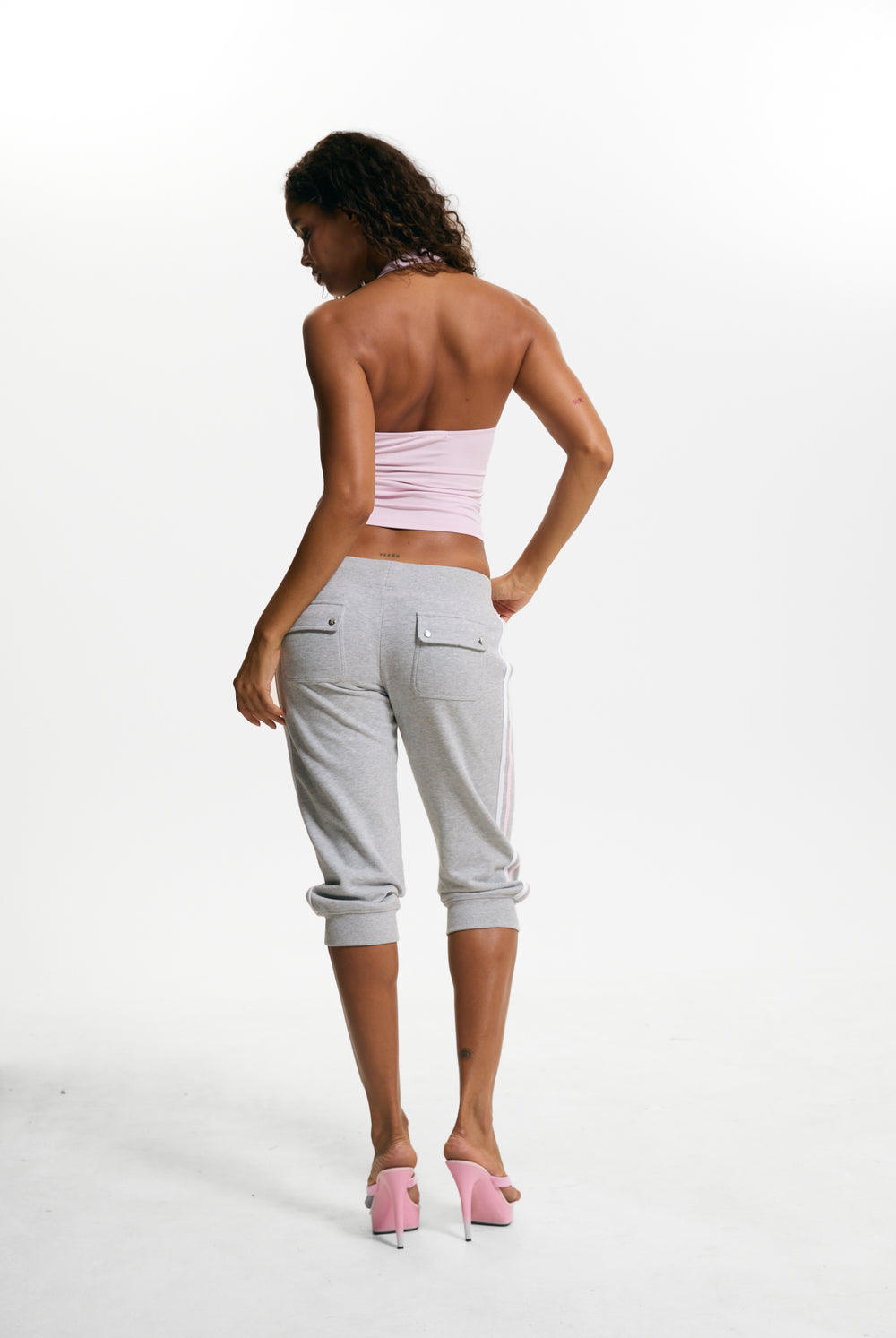 Silver Marl Juicy Sport 95 Cuff Capris