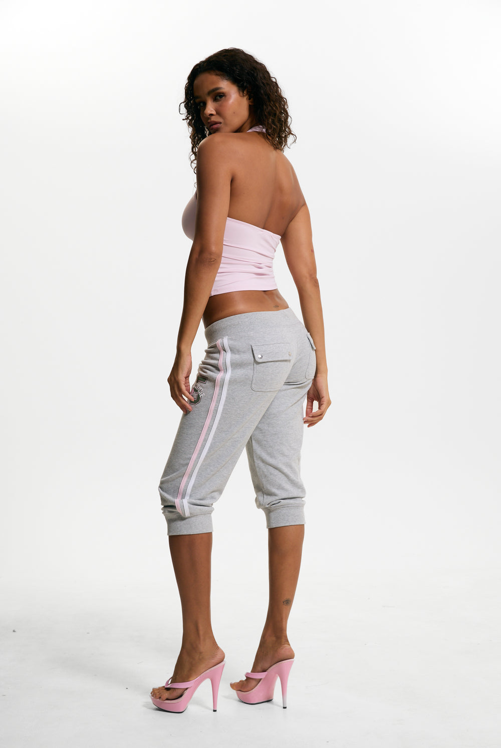 Silver Marl Juicy Sport 95 Cuff Capris