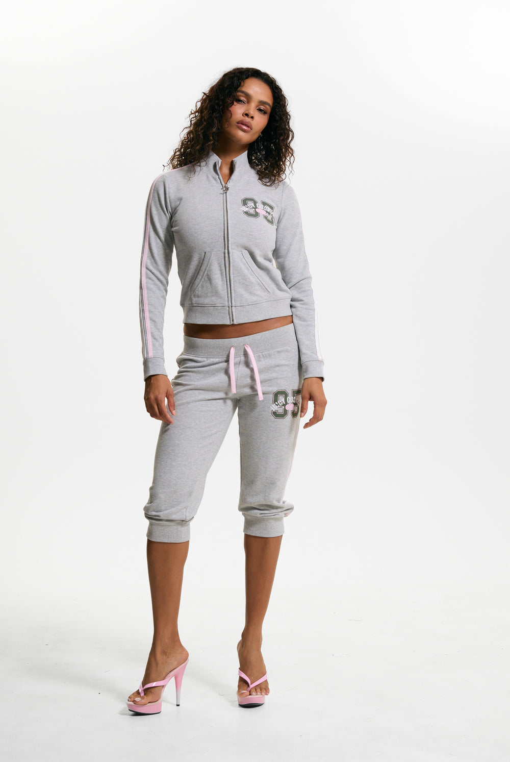 Silver Marl Juicy Sport 95 Cuff Capris