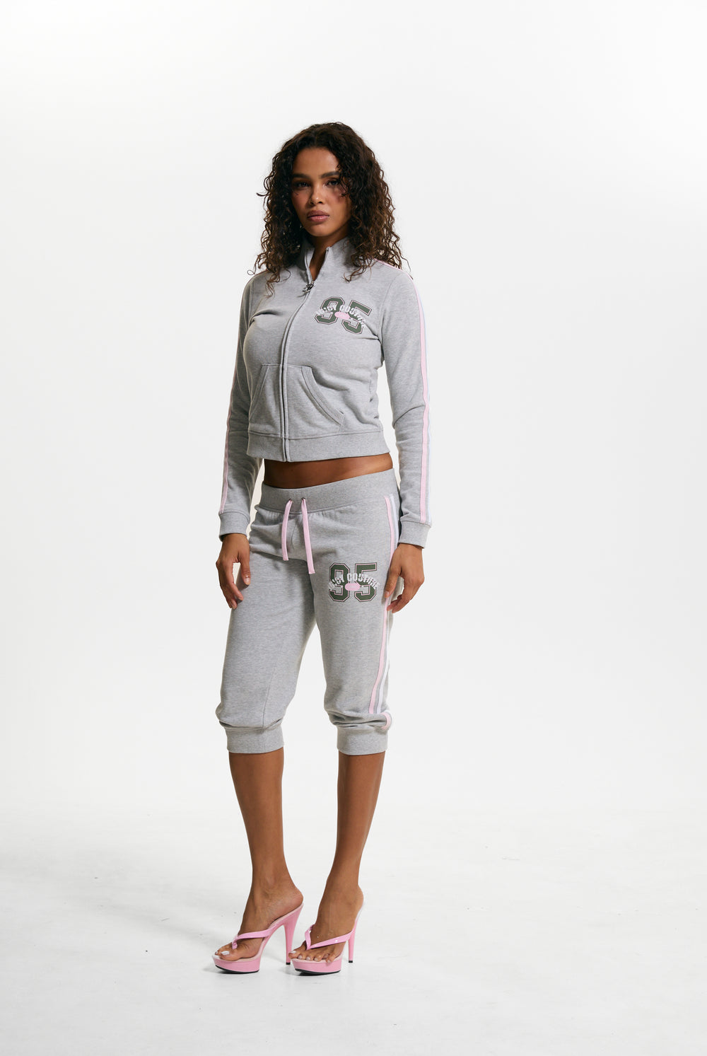 Silver Marl Juicy Sport 95 Cuff Capris