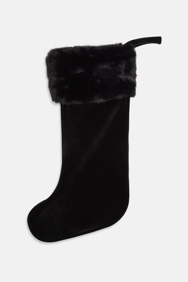 Displays the Black 'Juicy' branded Diamanté velour stocking 