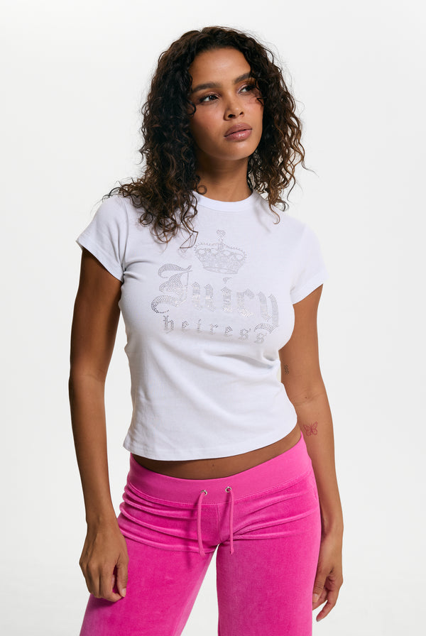 White Heiress Diamante Tee
