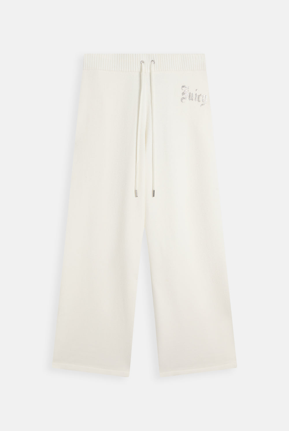 Displays the Cream 'Juicy' branded Knit Diamanté Trackpant 