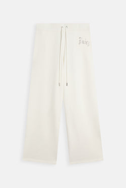 Displays the Cream 'Juicy' branded Knit Diamanté Trackpant 