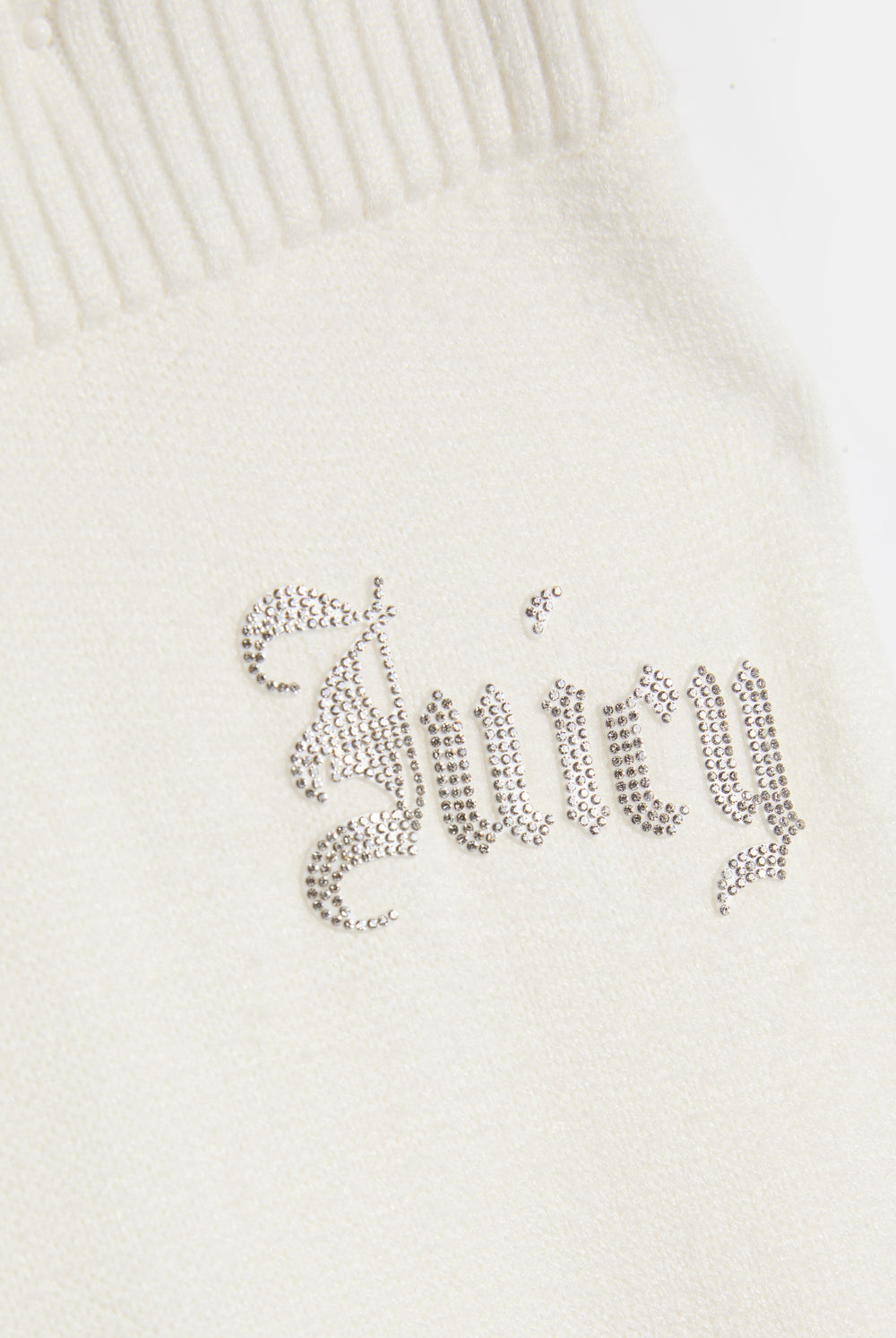 Displays the Cream 'Juicy' branded Knit Diamanté Trackpant featuring the juicy branding 